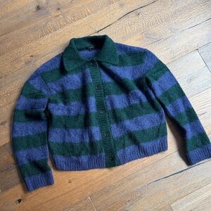 Rails Green and Blue Striped Cardigan